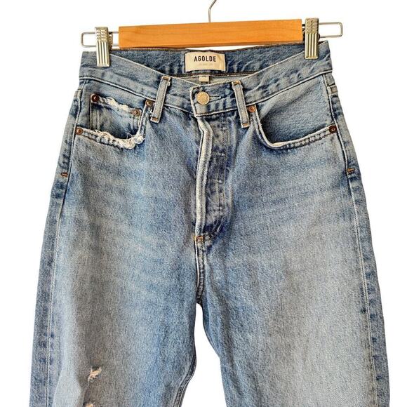Agolde 90's Pinch Waist High Rise Jeans Organic Cotton Womens 24 Light Capsule - Picture 6 of 15